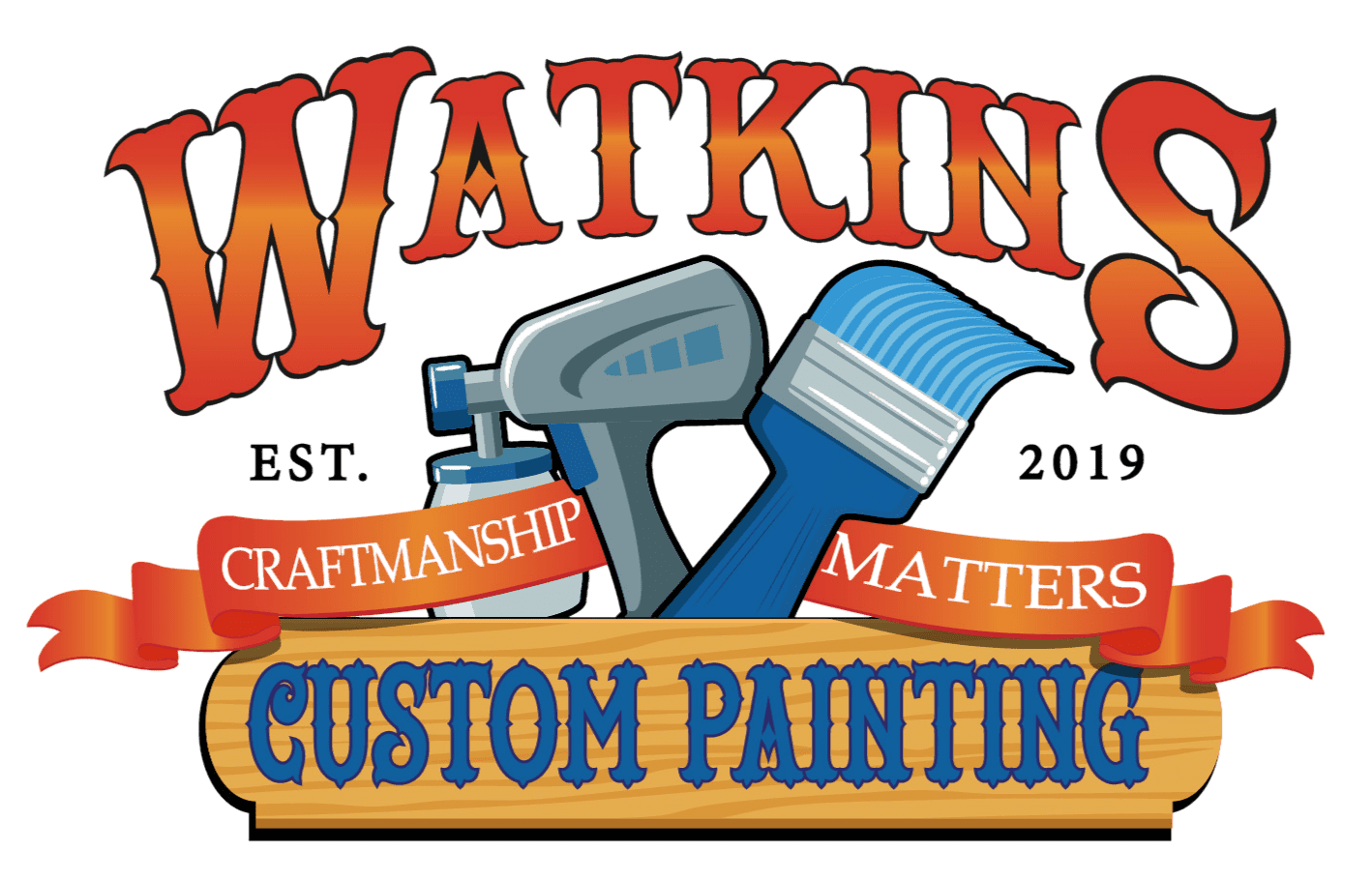 watkins custom painting company logo